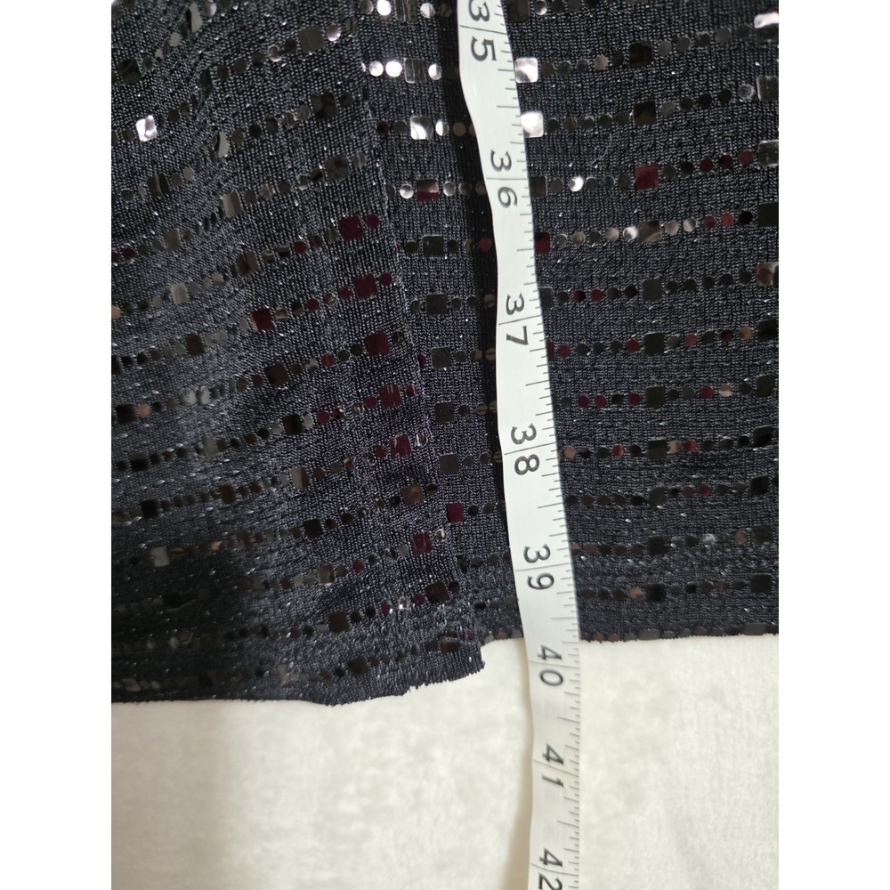 Anne Klein Black Sequin Wrap Cocktail Dress 3/4 Sleeve Size 4 NWT Party - Picture 10 of 11